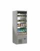 Espositore murale refrigerato -PER CARNE 0°C +4°C -Esterno grigio ed interno inox-Tenda notte inclusa - cm 68,5x64x198,1h