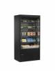 Espositore frigorifero murale refrigerato -PER CARNE 0°C +4° - Colore nero - Tenda notte inclusa cm. 98,5x64x198,1h
