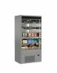 Espositore murale refrigerato -PER CARNE 0°C +4°C -Esterno grigio ed interno inox-Tenda notte inclusa - cm 98,5x64x198,1h