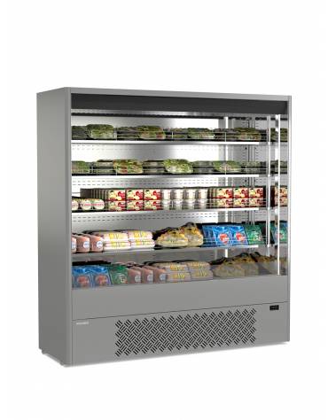 Espositore murale INOX refrigerato da cm. 98,5-PER CARNE