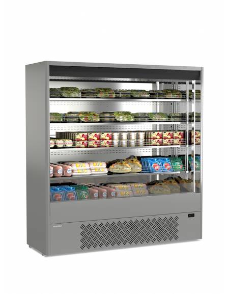 Espositore murale INOX refrigerato da cm. 98,5-PER CARNE