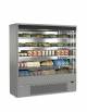 Espositore murale refrigerato -PER CARNE 0°C +4°C -Esterno grigio ed interno inox-Tenda notte inclusa - cm 188,5x64x198,1h