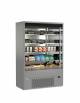 Espositore murale refrigerato -PER CARNE 0°C +4°C -Esterno grigio ed interno inox-Tenda notte inclusa - cm 133,5x64x198,1h