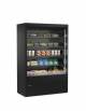 Espositore frigorifero murale refrigerato -PER CARNE 0°C +4° - Colore nero - Tenda notte inclusa cm. 133,5x64x198,1h