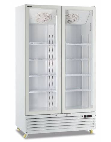 Vetrina refrigerata per bevande e bibite doppie porte scorrevoli cm 133x70x202,3h