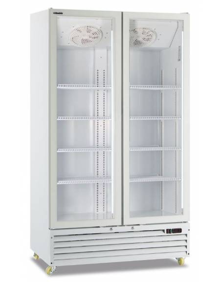 Vetrina refrigerata per bevande e bibite doppie porte scorrevoli cm 133x70x202,3h