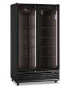 Vetrina bibite verticale doppia nera con ante a battente - refrigerazione ventilata 0°/+10°C - cm 113x72x202,3h