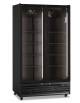 Vetrina bibite verticale doppia nera con ante a battente - refrigerazione ventilata 0°/+10°C - cm 113x72x202,3h