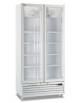 Vetrina frigorifera per bevande doppia porta a battente - Colore bianco - Refrigerazione ventilata 0° +10°C - cm 94x61,5x202,3h