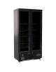 Frigorifero vetrina bibite colore nera +2°C / +8°C doppia porta battenti - Luce interna a Led  - cm 92x51,4X188H
