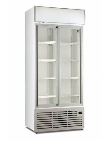 Vetrina bibite verticale con ante scorrevoli autochiudenti - refrigerazione ventilata - mm 1000x730x2036h