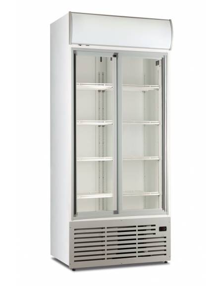 Vetrina bibite verticale con ante scorrevoli autochiudenti - refrigerazione ventilata - mm 1000x730x2036h