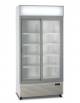 Frigo bibite doppia porta scorrevole ventilato 0°/+10°C, con opalina pubblicitaria - colore bianco - Lt 495 - cm 94x56x198,3h
