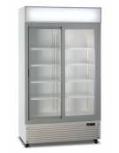 Frigo bibite doppia porta scorrevole ventilato 0°/+10°C, con opalina pubblicitaria - colore bianco - Lt 764 - cm 113x64x202,3h