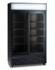 Frigo bibite doppia porta scorrevole ventilato 0°/+10°C, con opalina pubblicitaria - colore nero - Lt 764 - cm 113x64x202,3h