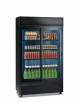 Vetrina bibite verticale doppia colore nera con ante scorrevoli - refrigerazione ventilata 0° +10°C - cm 113,6x67,4x202h
