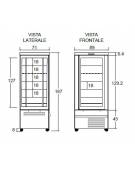 Vetrina esposizione gelateria statica LUCE A LED cm 90x62x186h