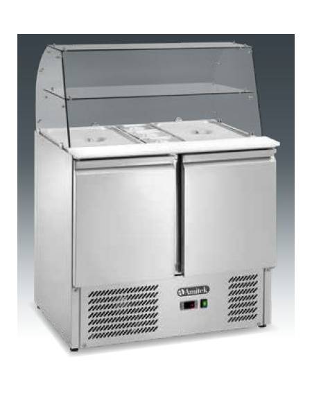 Saladette refrigerata statica GN1/1 in acciaio inox Temperatura °C +2 +8