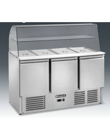 Saladette refrigerata statica GN1/1 in acciaio inox temperatura C° +2 +8