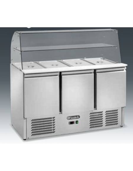 Saladette refrigerata statica GN1/1 in acciaio inox temperatura C° +2 +8