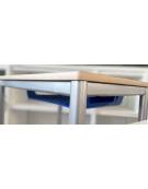 Banco monoposto con poggiapiedi - sottopiano legno multistrato CM 70X50