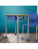 Banco monoposto con poggiapiedi - sottopiano legno multistrato CM 70X50