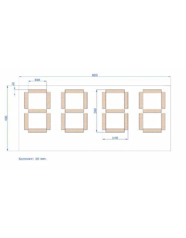 Segnalatore cambio giocatori manuale bifacciale “IN” e “OUT” a 2+2 cifre