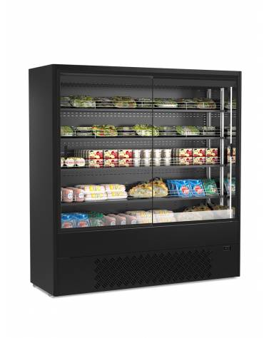 Espositore murale refrigerato in acciaio verniciato e vetro - 4 ripiani  - refrigerazione ventilata - MM 1000X660X2000H
