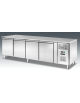 Tavolo refrigerato ventilato 4 sportelli in Acciaio Inox - Classe C - Temp. -2/+8°C - cm 250,5x80x85h