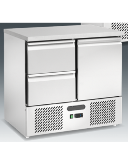 Saladette refrigerata ventilata - 2 cassetti - 1 porta - Temp. + 2/ +8°C - cm 90x70x87,5h