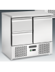 Saladette refrigerata ventilata - 2 cassetti + 1 porta - Temp. + 2/ +8°C - Classe A+ - cm 90x70x87,5h