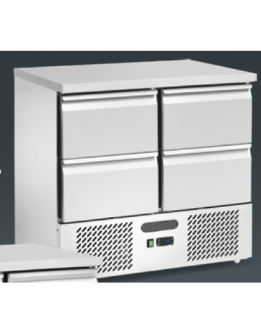 Saladette refrigerata ventilata - 4 cassetti  - Temp. + 2/ +8°C - cm 90x70x87,5h