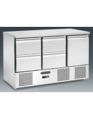 Saladette refrigerata ventilata - 4 cassetti, 1 sportello - Temp. + 2/ +8°C - cm 136,5x70x87,5h