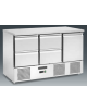 Saladette refrigerata ventilata - 4 cassetti + 1 sportello - Temp. + 2/ +8°C - Classe A - cm 136,5x70x87,5h