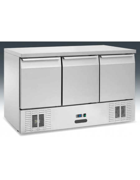 Saladette refrigerata ventilate negative - 3 sportelli - Temp. -18/ -22°C - Classe D - cm 138,6x70x85h
