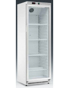 Armadio refrigerato statico 0/+10°C, porta a vetri, esterno acciaio verniciato bianco - Lt 360 - Classe B - cm 60x58,5x185h