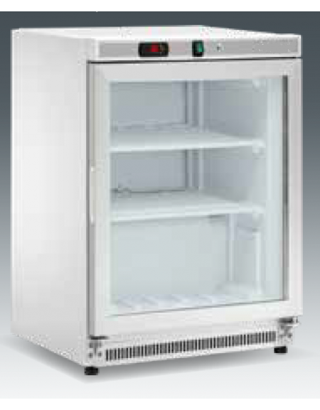Armadio refrigerato statico minore di -18°C, porta a vetri, esterno acciaio verniciato - Lt 140 - Classe B - cm 60x58,5x185h