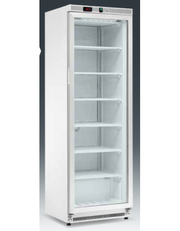 Armadio refrigerato statico minore di -18°C, porta a vetri, esterno acciaio verniciato - Lt 360 - Classe C - cm 60x58,5x185h