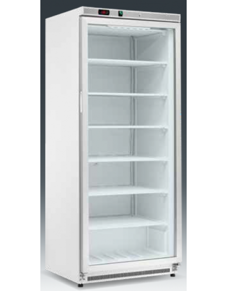 Armadio refrigerato statico minore di -18°C, porta a vetri, esterno acciaio verniciato - Lt 580 - Classe C - cm 77,7x69,5x189h
