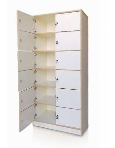 CARTELLIERA INSEGNANTI 8 VANI IN LEGNO CON SERRATURA CM 68X45X180H