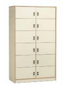 CARTELLIERA INSEGNANTI 8 VANI IN LEGNO CON SERRATURA CM 68X45X180H