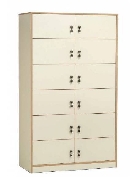 CARTELLIERA INSEGNANTI 8 VANI IN LEGNO CON SERRATURA CM 68X45X180H