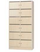 CARTELLIERA INSEGNANTI 8 VANI IN LEGNO CON SERRATURA CM 68X45X180H