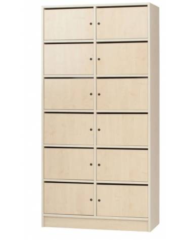 CARTELLIERA INSEGNANTI 8 VANI IN LEGNO CON SERRATURA CM 68X45X180H