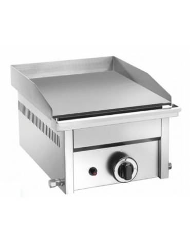 Fry top a gas da banco in acciaio inox - piastra liscia singola - potenza 4000 W - cm 33x45x27,5h