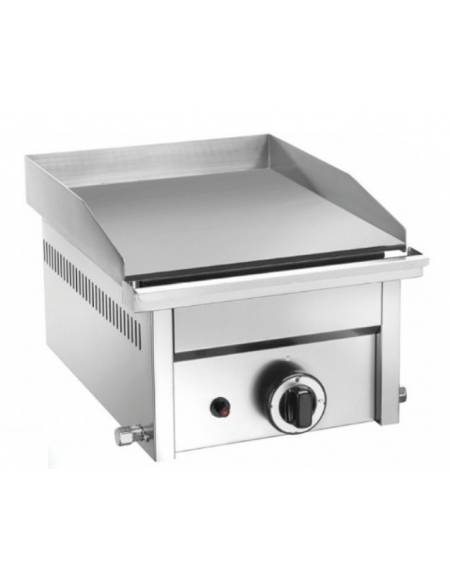 Fry top a gas da banco in acciaio inox - piastra liscia singola - potenza 4000 W - cm 33x45x27,5h
