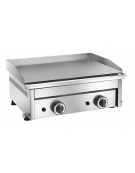 Fry top a gas da banco in acciaio inox - piastra liscia doppia - potenza 6000 W - cm 60x45x27,5h