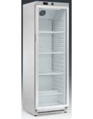 Armadio refrigerato statico 0/+10°C, porta a vetri, esterno in acciaio inox - Lt 360 - Classe B - cm 60x58,5x185h