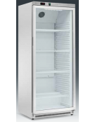 Armadio refrigerato statico 0/+10°C, porta a vetri, esterno in acciaio inox - Lt 580 - Classe B - cm 77,7x69,5x189h