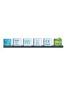 Armadio refrigerato statico 0/+10°C, porta a vetri, esterno in acciaio inox - Lt 580 - Classe B - cm 77,7x69,5x189h